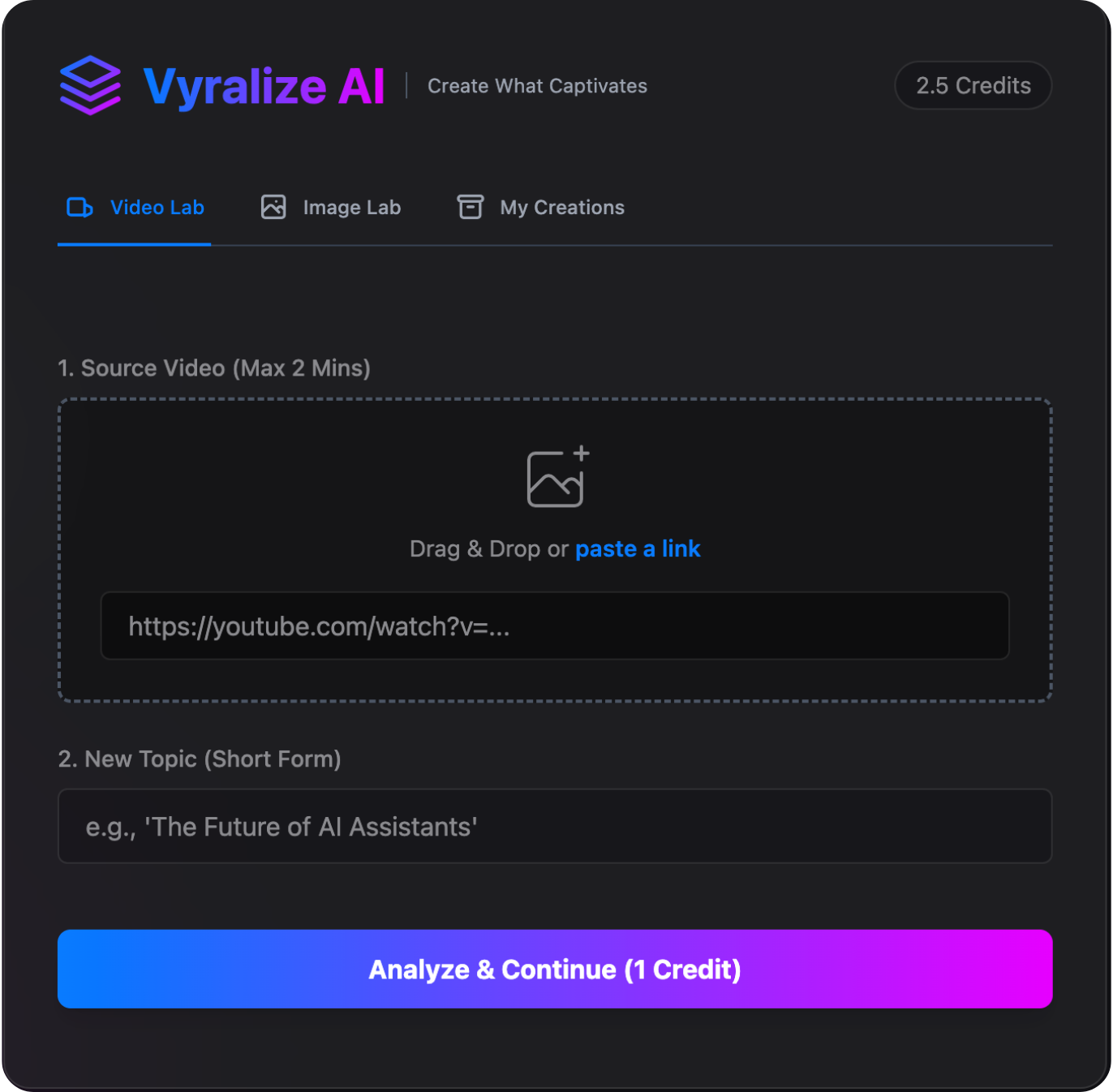 Vyralize Interface