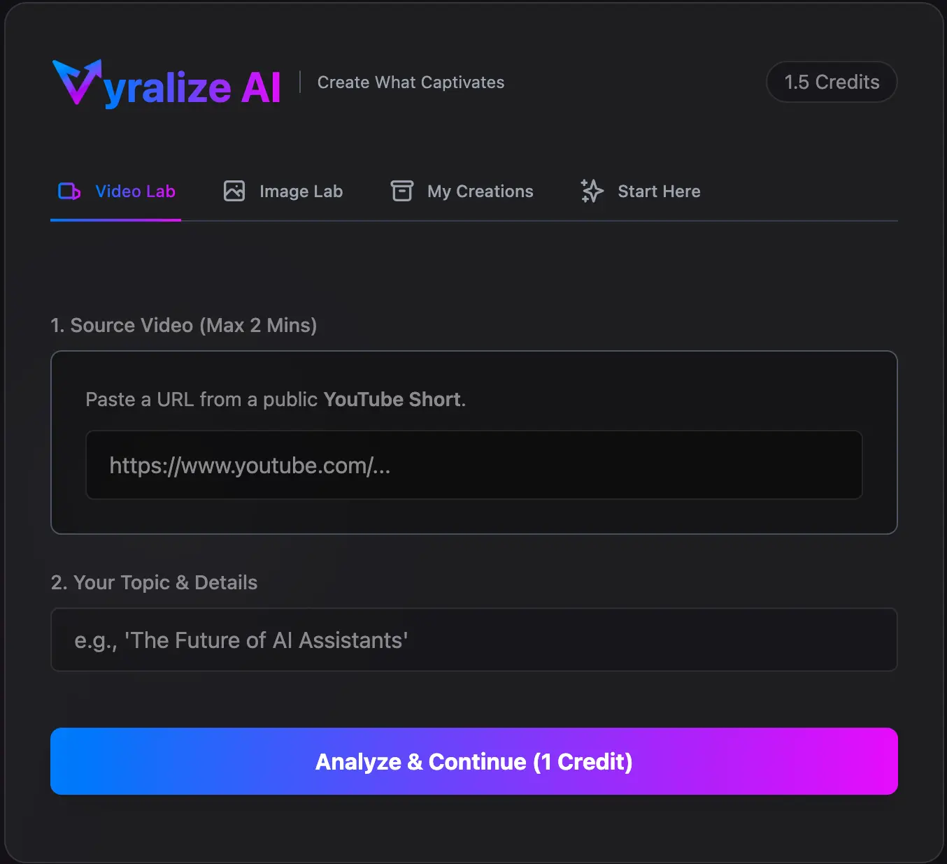 Vyralize Interface